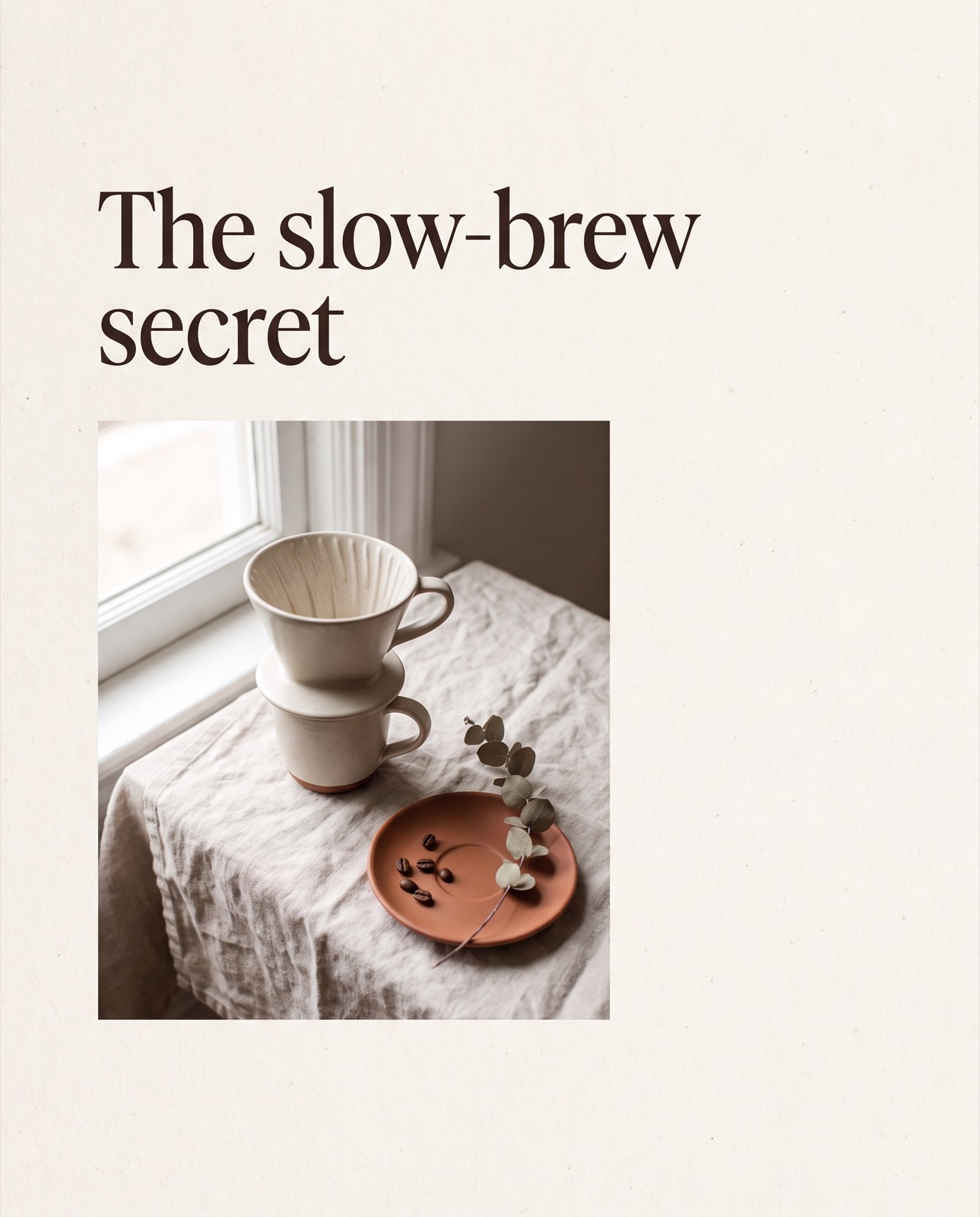 Finished ExcuseBee carousel post: the slow-brew secret behind every cup